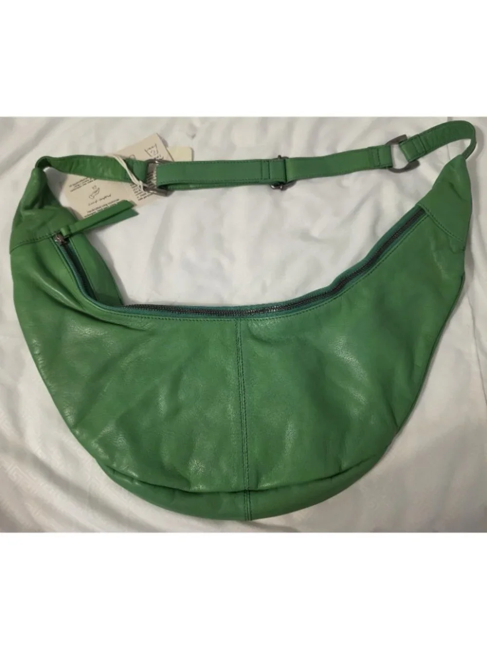 Free People Idle Hands Sling Green Leather Crossbody Bag NWT FP Collection